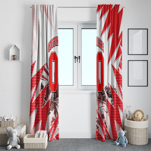 Personalised Sydney Swans Fan Pride Window Curtain Fierce Swan Mascot Graphic Art With Sydney City Skyline