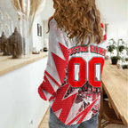 Personalised Sydney Swans Fan Pride Women Casual Shirt Fierce Swan Mascot Graphic Art With Sydney City Skyline