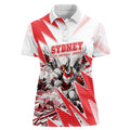 Personalised Sydney Swans Fan Pride Women Polo Shirt Fierce Swan Mascot Graphic Art With Sydney City Skyline