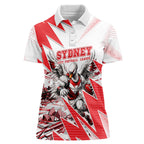 Personalised Sydney Swans Fan Pride Women Polo Shirt Fierce Swan Mascot Graphic Art With Sydney City Skyline