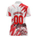 Personalised Sydney Swans Fan Pride Women Polo Shirt Fierce Swan Mascot Graphic Art With Sydney City Skyline