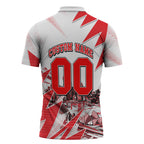 Personalised Sydney Swans Fan Pride Zipper Polo Shirt Fierce Swan Mascot Graphic Art With Sydney City Skyline