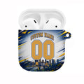 Personalised West Coast Eagles Fan Pride AirPods Case Muscular Eagle Mascot Graphic Art With Perth City Skyline