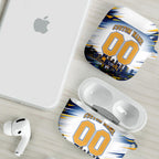 Personalised West Coast Eagles Fan Pride AirPods Case Muscular Eagle Mascot Graphic Art With Perth City Skyline