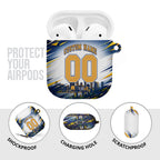 Personalised West Coast Eagles Fan Pride AirPods Case Muscular Eagle Mascot Graphic Art With Perth City Skyline