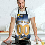 Personalised West Coast Eagles Fan Pride Apron Muscular Eagle Mascot Graphic Art With Perth City Skyline