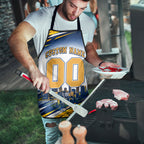 Personalised West Coast Eagles Fan Pride Apron Muscular Eagle Mascot Graphic Art With Perth City Skyline