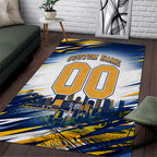 Personalised West Coast Eagles Fan Pride Area Rug Muscular Eagle Mascot Graphic Art With Perth City Skyline