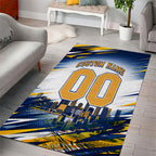 Personalised West Coast Eagles Fan Pride Area Rug Muscular Eagle Mascot Graphic Art With Perth City Skyline