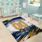 Personalised West Coast Eagles Fan Pride Area Rug Muscular Eagle Mascot Graphic Art With Perth City Skyline