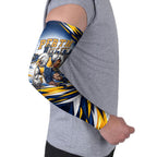 Personalised West Coast Eagles Fan Pride Arm Sleeves Muscular Eagle Mascot Graphic Art With Perth City Skyline