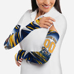 Personalised West Coast Eagles Fan Pride Arm Sleeves Muscular Eagle Mascot Graphic Art With Perth City Skyline