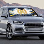 Personalised West Coast Eagles Fan Pride Auto Sun Shade Muscular Eagle Mascot Graphic Art With Perth City Skyline