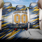 Personalised West Coast Eagles Fan Pride Back Car Seat Cover Muscular Eagle Mascot Graphic Art With Perth City Skyline