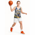 Personalised West Coast Eagles Fan Pride Basketball Jersey Muscular Eagle Mascot Graphic Art With Perth City Skyline