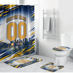 Personalised West Coast Eagles Fan Pride Bathroom Set Muscular Eagle Mascot Graphic Art With Perth City Skyline