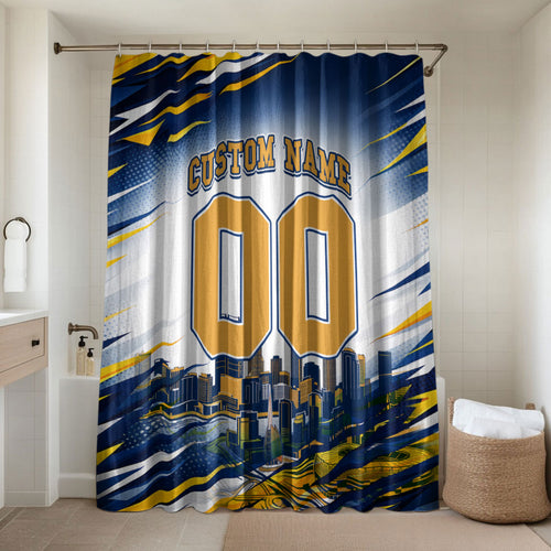 Personalised West Coast Eagles Fan Pride Bathroom Set Muscular Eagle Mascot Graphic Art With Perth City Skyline