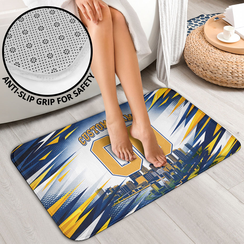 Personalised West Coast Eagles Fan Pride Bathroom Set Muscular Eagle Mascot Graphic Art With Perth City Skyline