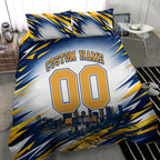 Personalised West Coast Eagles Fan Pride Bedding Set Muscular Eagle Mascot Graphic Art With Perth City Skyline