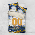 Personalised West Coast Eagles Fan Pride Bedding Set Muscular Eagle Mascot Graphic Art With Perth City Skyline