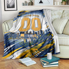 Personalised West Coast Eagles Fan Pride Blanket Muscular Eagle Mascot Graphic Art With Perth City Skyline