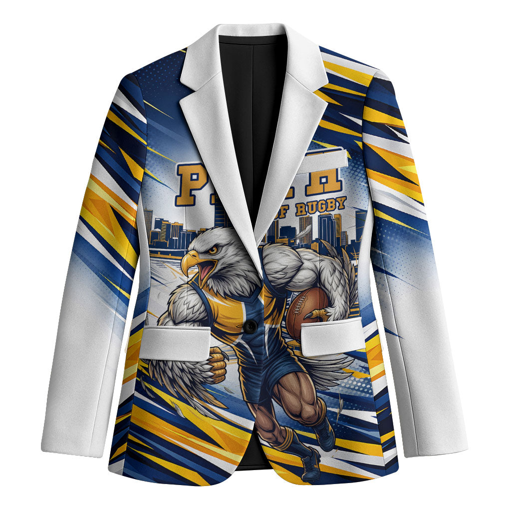 Personalised West Coast Eagles Fan Pride Blazer Muscular Eagle Mascot Graphic Art With Perth City Skyline
