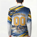 Personalised West Coast Eagles Fan Pride Blazer Muscular Eagle Mascot Graphic Art With Perth City Skyline