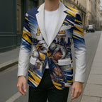 Personalised West Coast Eagles Fan Pride Blazer Muscular Eagle Mascot Graphic Art With Perth City Skyline