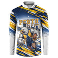 Personalised West Coast Eagles Fan Pride Button Sweatshirt Muscular Eagle Mascot Graphic Art With Perth City Skyline