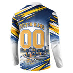 Personalised West Coast Eagles Fan Pride Button Sweatshirt Muscular Eagle Mascot Graphic Art With Perth City Skyline