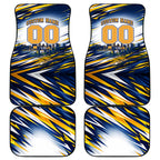 Personalised West Coast Eagles Fan Pride Car Mats Muscular Eagle Mascot Graphic Art With Perth City Skyline