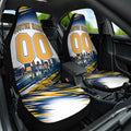 Personalised West Coast Eagles Fan Pride Car Seat Cover Muscular Eagle Mascot Graphic Art With Perth City Skyline