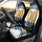 Personalised West Coast Eagles Fan Pride Car Seat Cover Muscular Eagle Mascot Graphic Art With Perth City Skyline