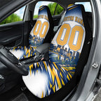 Personalised West Coast Eagles Fan Pride Car Seat Cover Muscular Eagle Mascot Graphic Art With Perth City Skyline