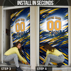 Personalised West Coast Eagles Fan Pride Door Cover Muscular Eagle Mascot Graphic Art With Perth City Skyline