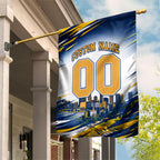 Personalised West Coast Eagles Fan Pride Garden Flag Muscular Eagle Mascot Graphic Art With Perth City Skyline