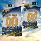 Personalised West Coast Eagles Fan Pride Garden Flag Muscular Eagle Mascot Graphic Art With Perth City Skyline