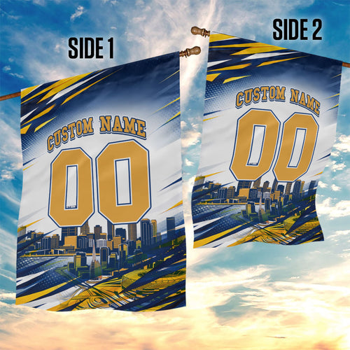 Personalised West Coast Eagles Fan Pride Garden Flag Muscular Eagle Mascot Graphic Art With Perth City Skyline