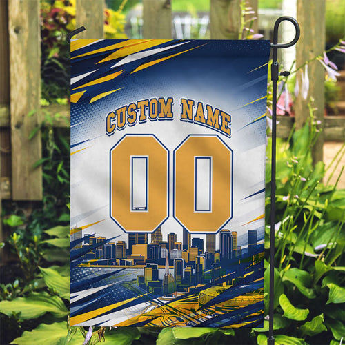 Personalised West Coast Eagles Fan Pride Garden Flag Muscular Eagle Mascot Graphic Art With Perth City Skyline