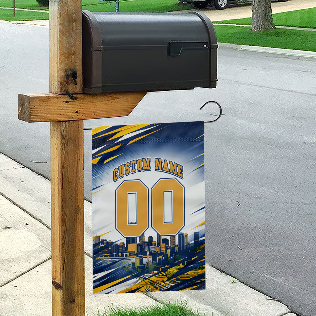 Personalised West Coast Eagles Fan Pride Garden Flag Muscular Eagle Mascot Graphic Art With Perth City Skyline