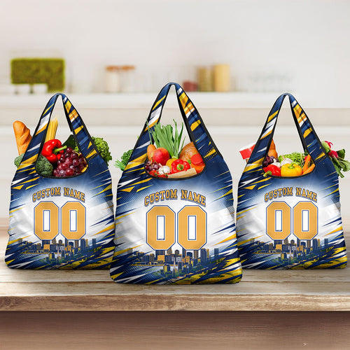 Personalised West Coast Eagles Fan Pride Grocery Bag Muscular Eagle Mascot Graphic Art With Perth City Skyline