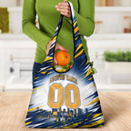Personalised West Coast Eagles Fan Pride Grocery Bag Muscular Eagle Mascot Graphic Art With Perth City Skyline