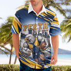 Personalised West Coast Eagles Fan Pride Hawaiian Shirt Muscular Eagle Mascot Graphic Art With Perth City Skyline
