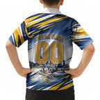 Personalised West Coast Eagles Fan Pride Hawaiian Shirt Muscular Eagle Mascot Graphic Art With Perth City Skyline