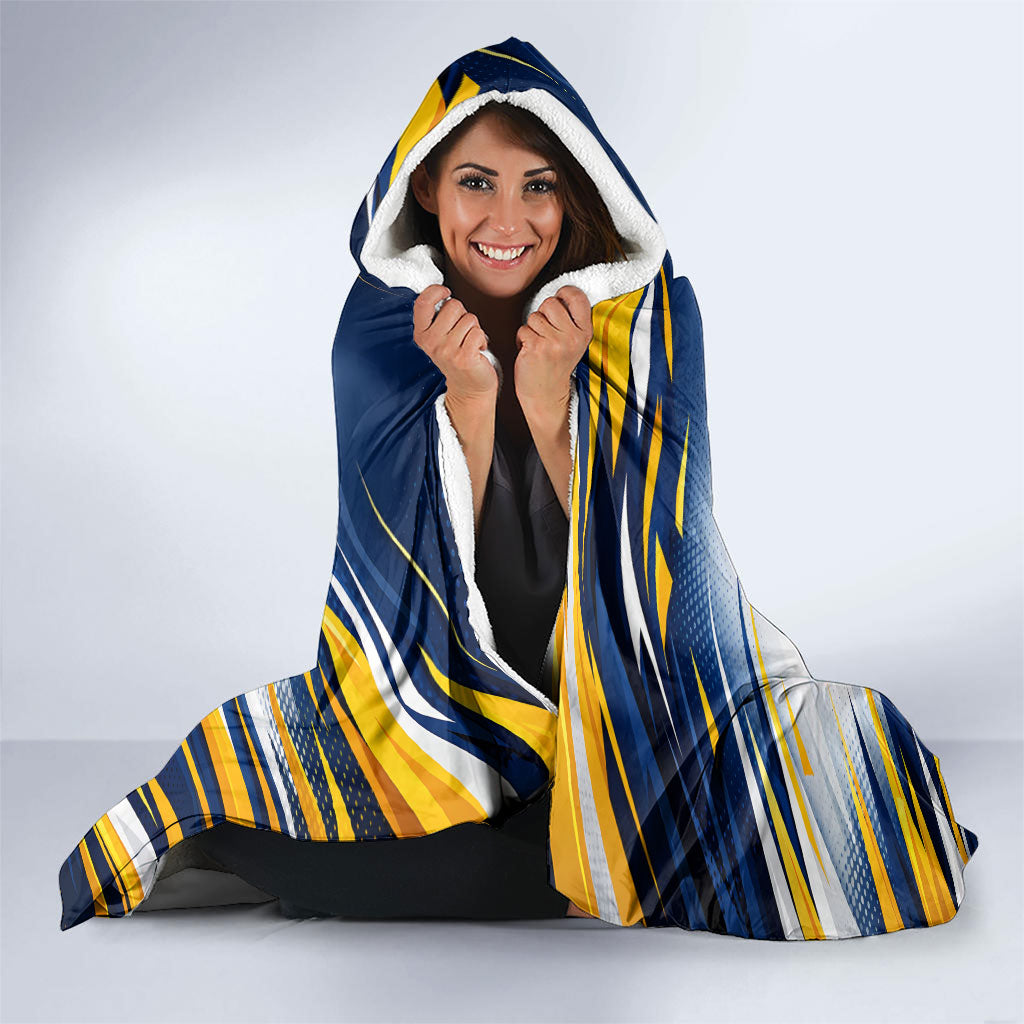 Personalised West Coast Eagles Fan Pride Hooded Blanket Muscular Eagle Mascot Graphic Art With Perth City Skyline