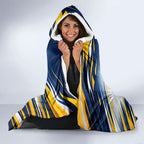 Personalised West Coast Eagles Fan Pride Hooded Blanket Muscular Eagle Mascot Graphic Art With Perth City Skyline