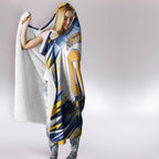 Personalised West Coast Eagles Fan Pride Hooded Blanket Muscular Eagle Mascot Graphic Art With Perth City Skyline