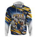 Personalised West Coast Eagles Fan Pride Hoodie Muscular Eagle Mascot Graphic Art With Perth City Skyline