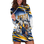 Personalised West Coast Eagles Fan Pride Hoodie Dress Muscular Eagle Mascot Graphic Art With Perth City Skyline