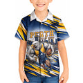 Personalised West Coast Eagles Fan Pride Kid Hawaiian Shirt Muscular Eagle Mascot Graphic Art With Perth City Skyline